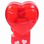 PEZ - Dream  Nonitalic Black on Crystal Red on White hearts on red