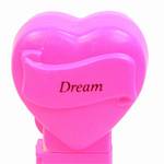 PEZ - Dream  Italic Black on Hot Pink on White hearts on hot pink