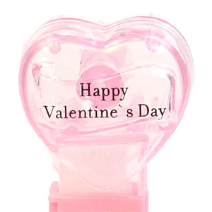 PEZ - Valentine - Happy Valentine's Day - Nonitalic Black on Crystal Pink