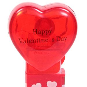 PEZ - Valentine - Happy Valentine's Day - Nonitalic Black on Crystal Red
