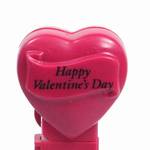 PEZ - Happy Valentine's Day  Italic Black on Maroon on White hearts on maroon