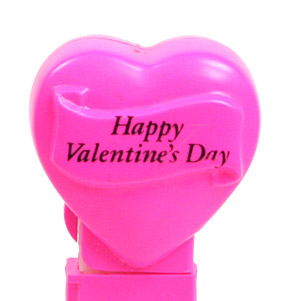 PEZ - Valentine - Happy Valentine's Day - Italic Black on Hot Pink