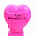 PEZ - Happy Valentine's Day  Italic Black on Hot Pink on plain hot pink