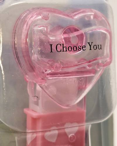 PEZ - Valentine - I Choose You - Nonitalic Black on Crystal Pink