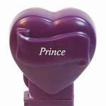 PEZ - Prince  Italic White on Dark Purple on White hearts on dark purple
