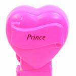 PEZ - Prince  Italic Black on Hot Pink on White hearts on hot pink