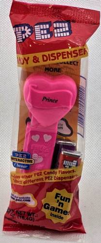 PEZ - Hearts - Valentine - Prince - Italic Black on Hot Pink