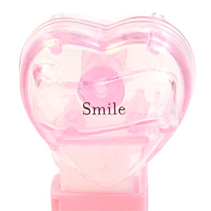 PEZ - Hearts - Valentine - Smile - Nonitalic Black on Crystal Pink