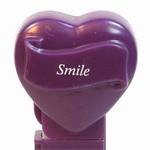 PEZ - Smile  Italic White on Dark Purple on White hearts on dark purple
