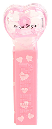 PEZ - Valentine - Sugar Sugar - Nonitalic Black on Crystal Pink