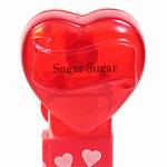PEZ - Sugar Sugar  Nonitalic Black on Crystal Red on White hearts on red