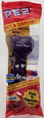 PEZ - Valentine - Sugar Sugar - Italic White on Dark Purple