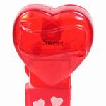 PEZ - Sweet  Nonitalic Black on Crystal Red on White hearts on red