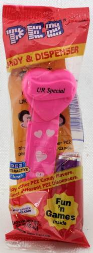 PEZ - Hearts - Valentine - UR Special - Italic Black on Hot Pink
