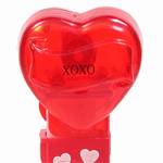 PEZ - XOXO  Nonitalic Black on Crystal Red on White hearts on red
