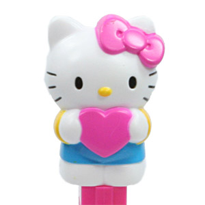 PEZ - Fullbody - Hello Kitty with Heart - White Kitty with pink bow and heart