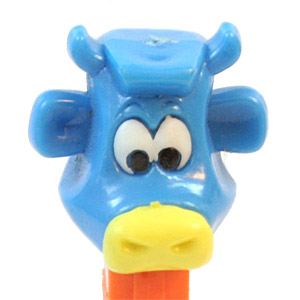 PEZ - Kooky Zoo - Cow - Blue Head, Yellow Nose - A