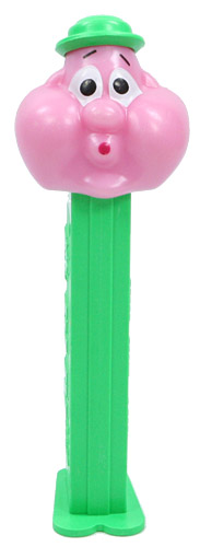 PEZ - PEZ Miscellaneous - Bubbleman - Pink Face, Neon Green Hat