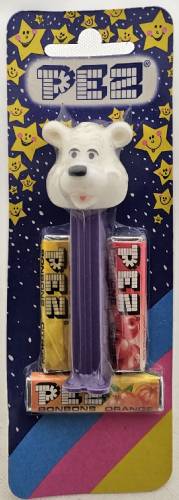 PEZ - PEZ Miscellaneous - Icee Bear - White Head, White Face, No Mark, Smooth Eyes