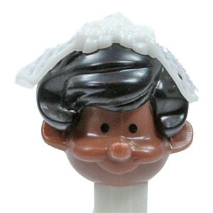 PEZ - Bride & Groom - Bride - Brown Head, Black Hair - B