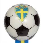PEZ - Swedish Soccer Ball 2002   on yellow blue swedish flag