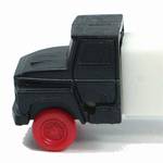 PEZ - Cab #R1 B Black Cab, Red Wheels on white with white fender