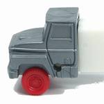 PEZ - Cab #R1 B Silver Cab, Red Wheels on white with white fender