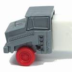PEZ - Cab #R2 B Silver Cab, Red Wheels on white with white fender