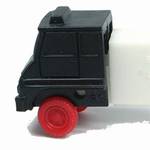 PEZ - Cab #R3 B Black Cab, Red Wheels on white with white fender