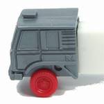 PEZ - Cab #R4 B Silver Cab, Red Wheels on white with white fender