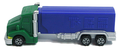PEZ - Trucks - Series E - Tanker - Green cab, blue trailer