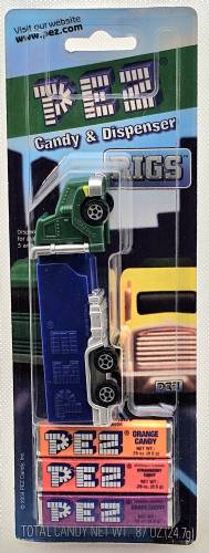 PEZ - Trucks - Series E - Tanker - Green cab, blue trailer