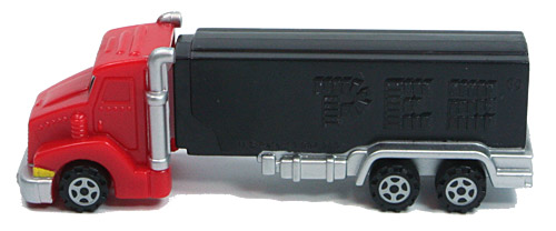 PEZ - Trucks - Series E - Tanker - Red cab, black trailer