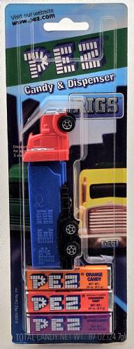 PEZ - Trucks - Series E - Truck - Red cab, blue trailer