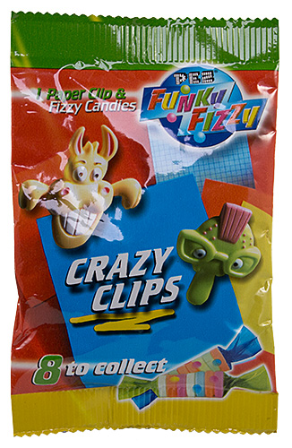 PEZ - Crazy Clips - Funky Fizzy Package - Green