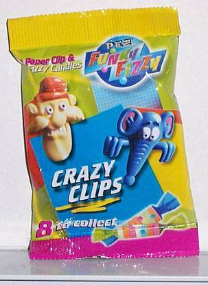 PEZ - Crazy Clips - Funky Fizzy Package - Yellow