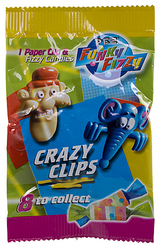 PEZ - Crazy Clips - Funky Fizzy Package - Yellow