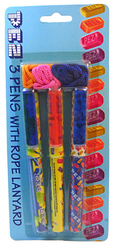 PEZ - Miscellaneous (Non-Dispenser) - 3 Pens with Rope Lanyards