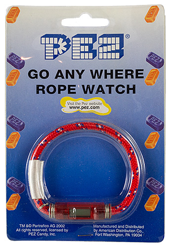 PEZ - Watches and Clocks - Go Any Where Rope Watch - Red