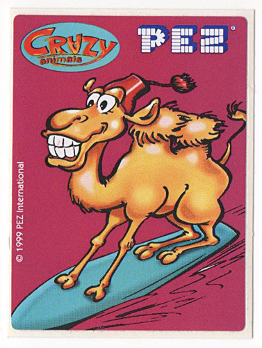 PEZ - Stickers - Crazy Animals - Camel on Surfboard