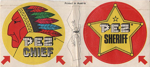 PEZ - Stickers - Sticker Doubles (1970s) - Round - Chief / Sheriff