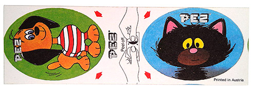 PEZ - Stickers - Sticker Doubles (1980s) - Puppy / Black Cat