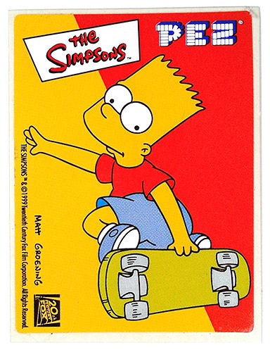 PEZ - Stickers - The Simpsons - 1999 - Bart Simpson