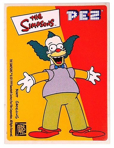 PEZ - Stickers - The Simpsons - 1999 - Krusty the Clown