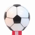 PEZ - Soccer Ball   on red stem, white stripe, 2008