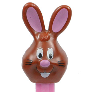 PEZ - Easter - Bunny - Brown Head, black whiskers, white eyebrow - E