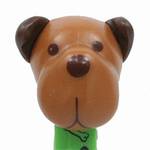 PEZ - Barky Brown  Brown head on Green with Bones
