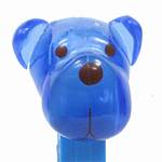 PEZ - Barky Brown  Crystal Blue Head, Crystal Ears on Blue with Bones and Woof!