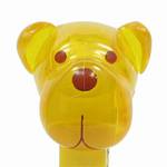 PEZ - Barky Brown  Crystal Yellow Head on Yellow with Bones and Woof!