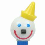 PEZ - Jack-in-the-Box  Yellow Hat, Black Nose on Blue
